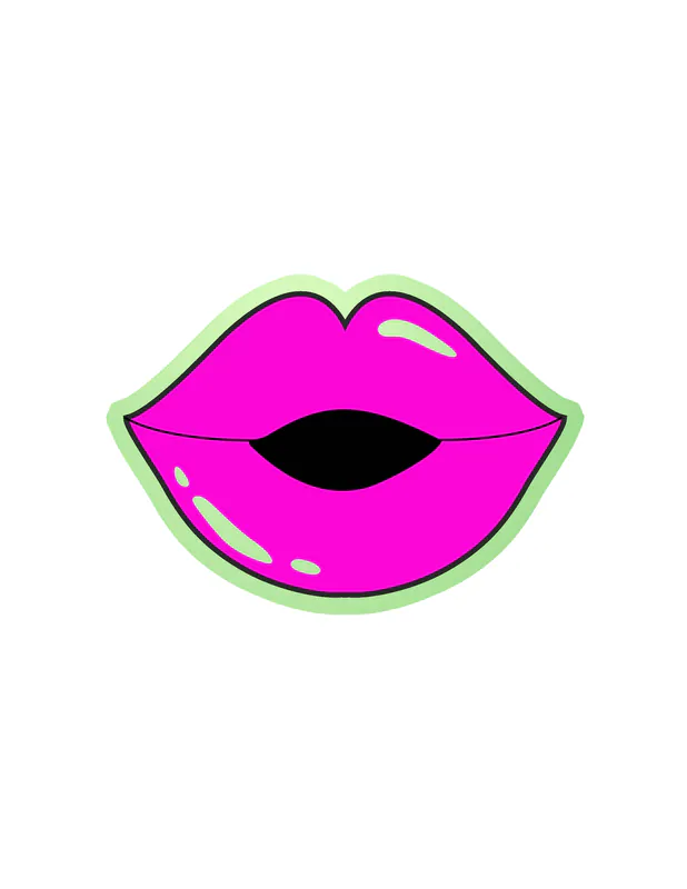 Lips - Glow in the Dark Vinyl Sticker - Custom Size