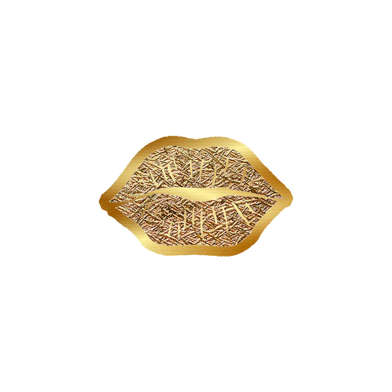 Lips - Gold Chrome Vinyl Sticker - Custom Size