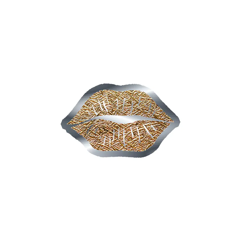 Lips - Silver Chrome Vinyl Sticker - Custom Size