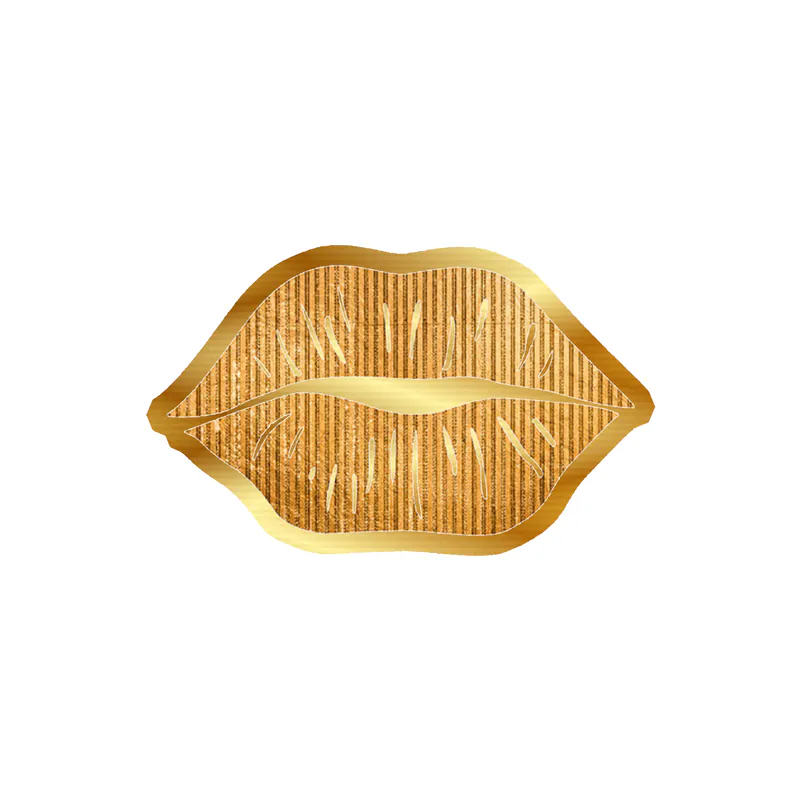 Lips - Gold Chrome Vinyl Sticker - Custom Size