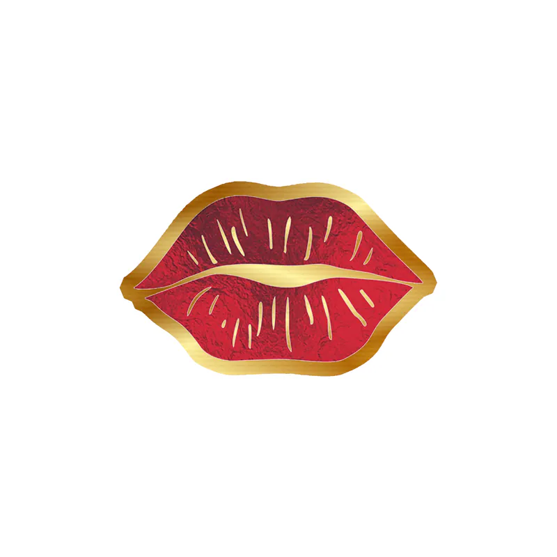 Lips - Gold Chrome Vinyl Sticker - Custom Size
