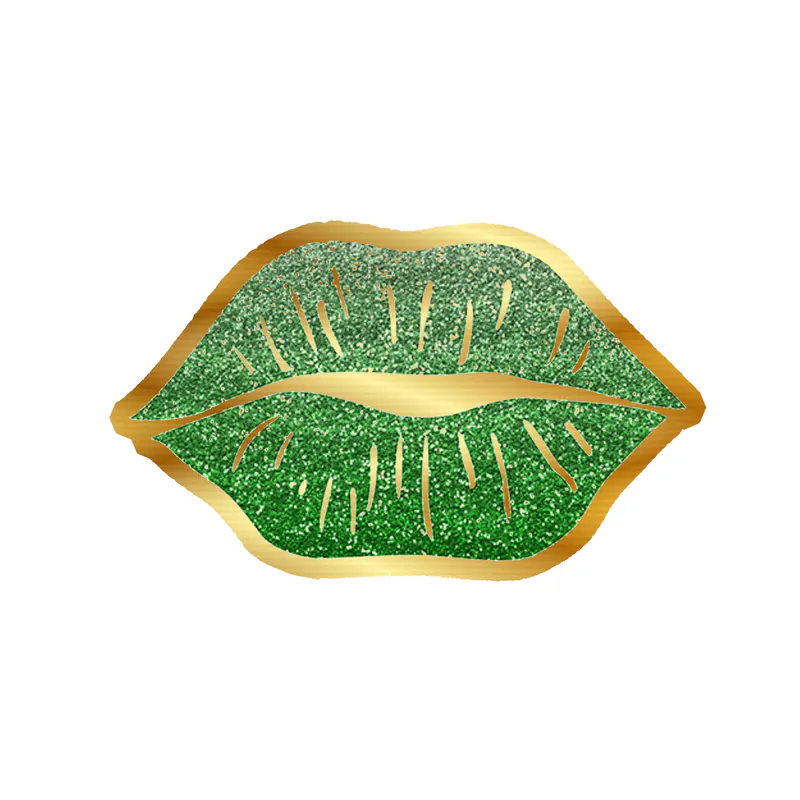 Lips - Gold Chrome Vinyl Sticker - Custom Size