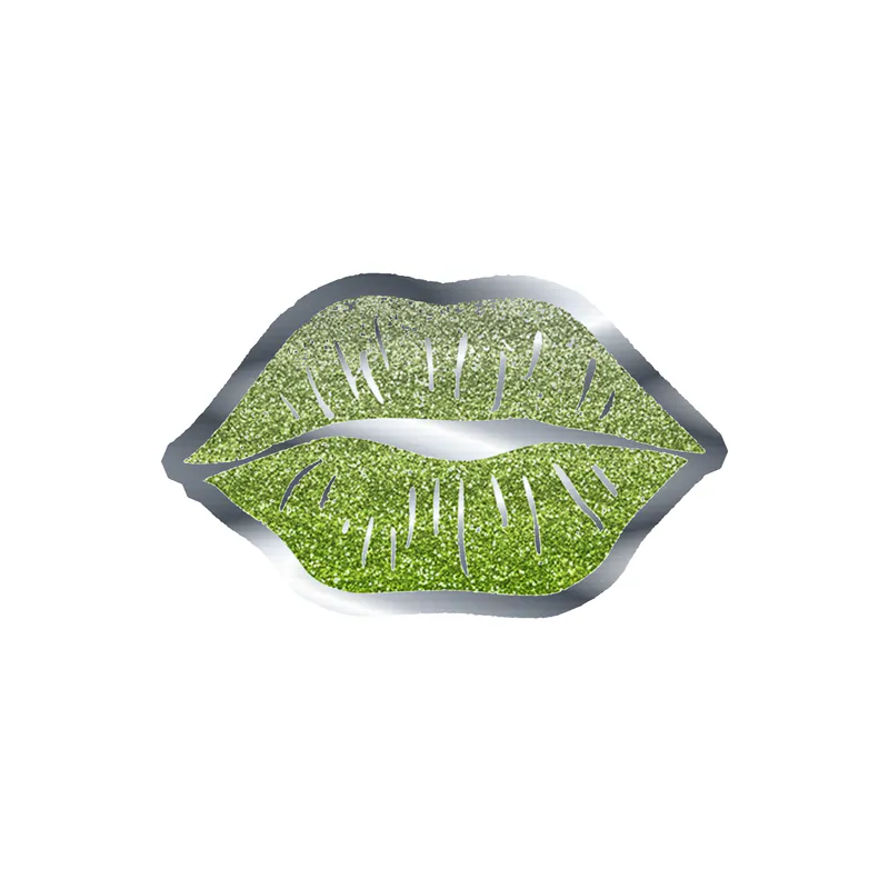 Lips - Silver Chrome Vinyl Sticker - Custom Size