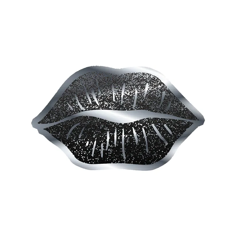 Lips - Silver Chrome Vinyl Sticker - Custom Size