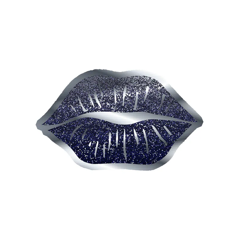 Lips - Silver Chrome Vinyl Sticker - Custom Size
