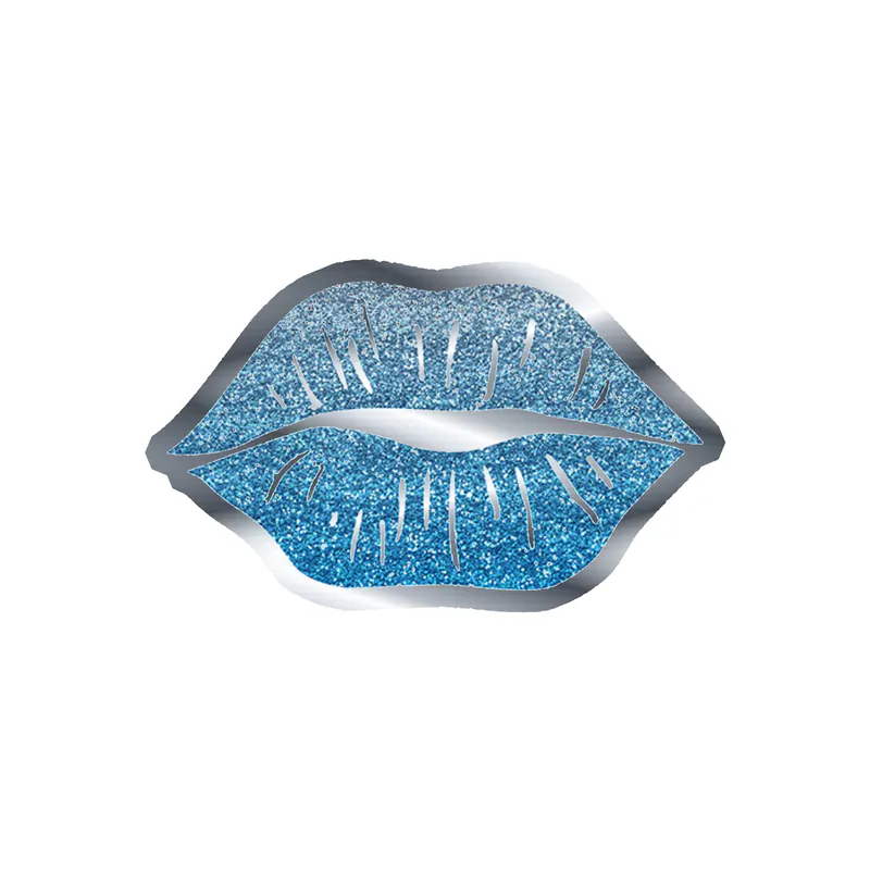 Lips - Silver Chrome Vinyl Sticker - Custom Size