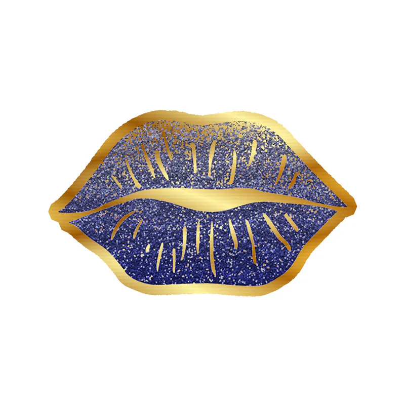 Lips - Gold Chrome Vinyl Sticker - Custom Size