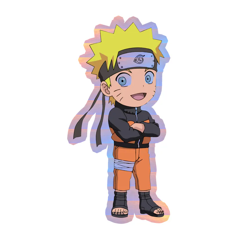 Naruto Chibi Holographic Vinyl Decal - Custom Size