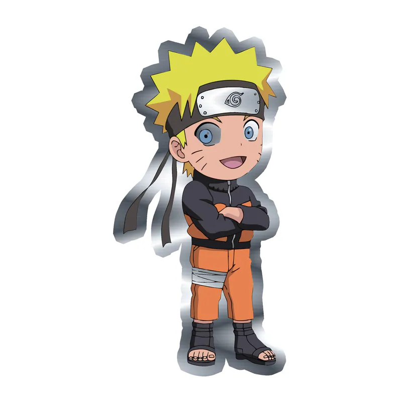 Naruto Chibi Silver Chrome Vinyl Decal - Custom Size