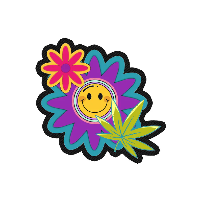 Flower Carbon Fiber Vinyl Decal - Custom Size