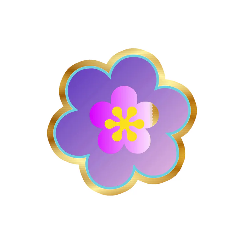 Flower Gold Chrome Vinyl Decal - Custom Size