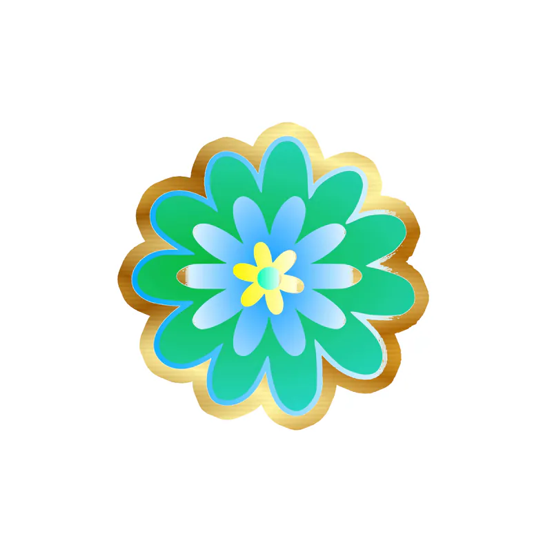Flower Gold Chrome Vinyl Decal - Custom Size