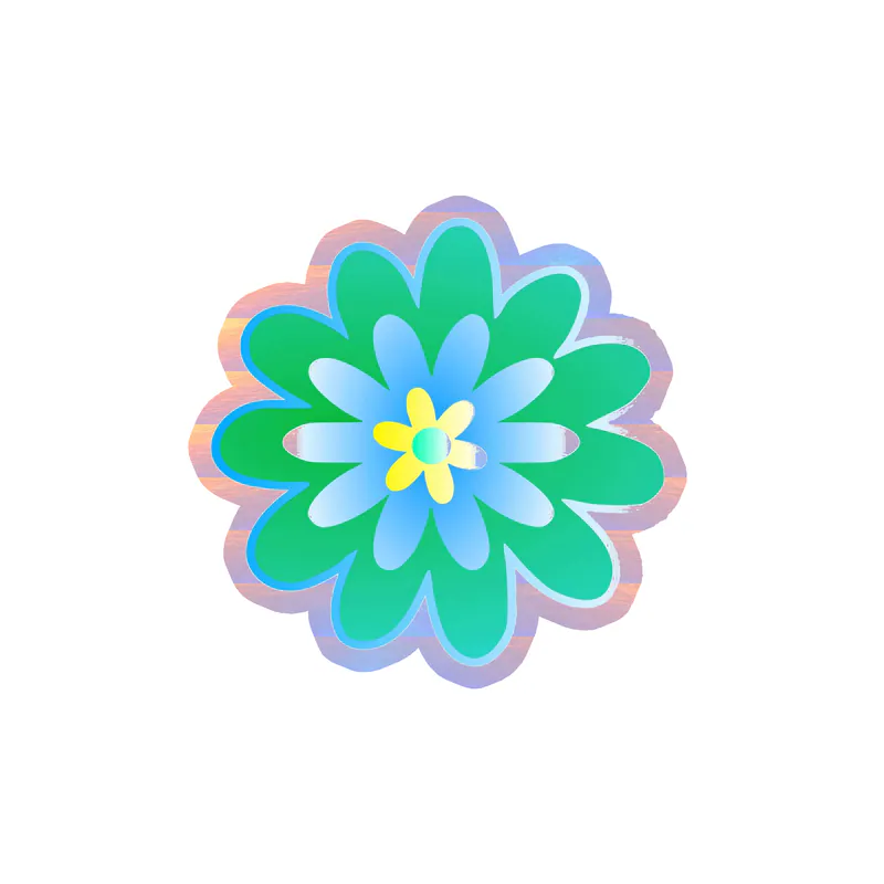 Flower Holographic Vinyl Decal - Custom Size