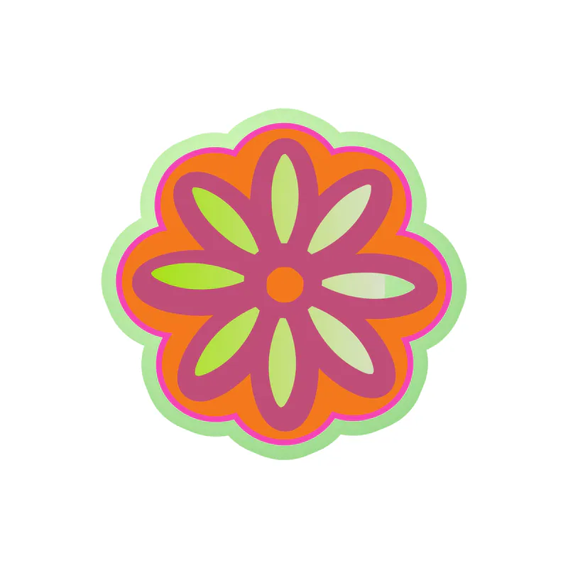 Flower Glow in the Dark Vinyl Decal - Custom Size
