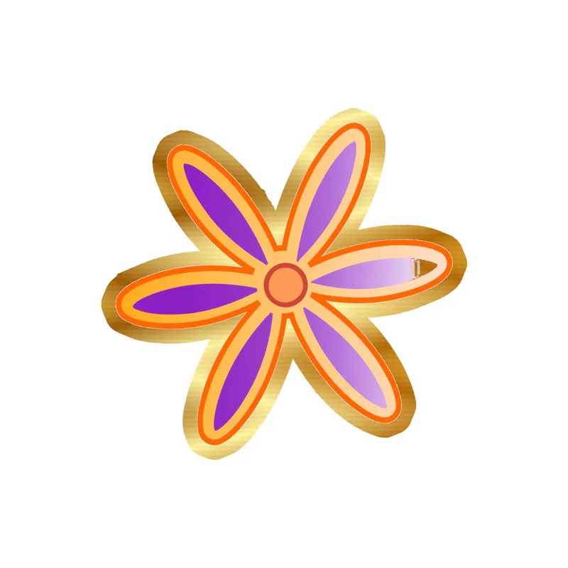 Flower Gold Chrome Vinyl Decal - Custom Size