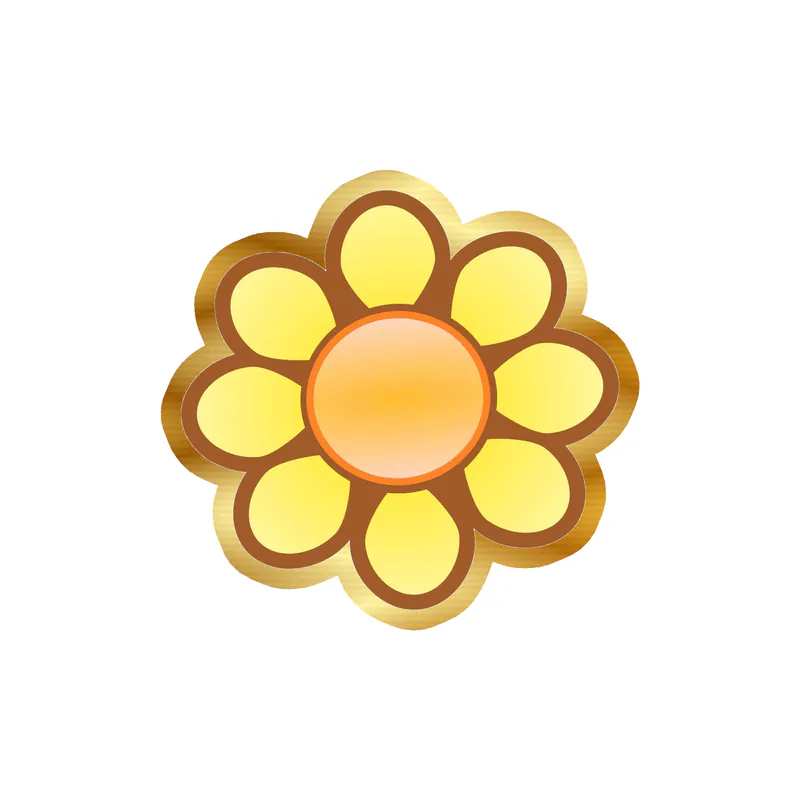 Flower Gold Chrome Vinyl Decal - Custom Size