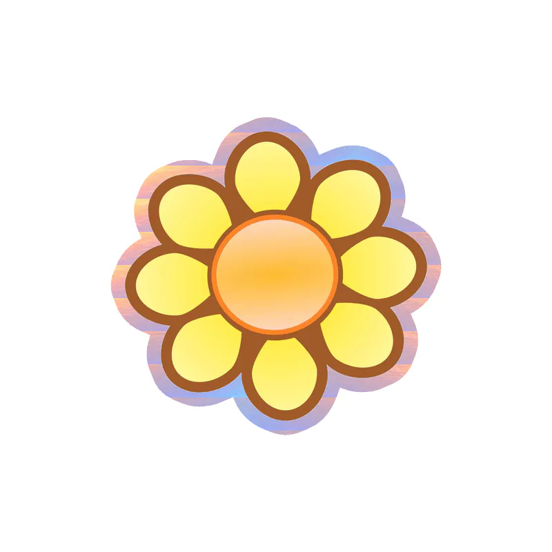 Flower Holographic Vinyl Decal - Custom Size