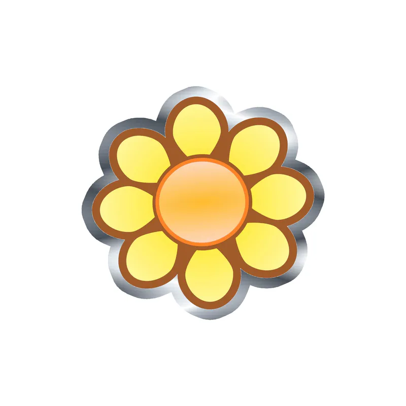 Flower Silver Chrome Vinyl Decal - Custom Size