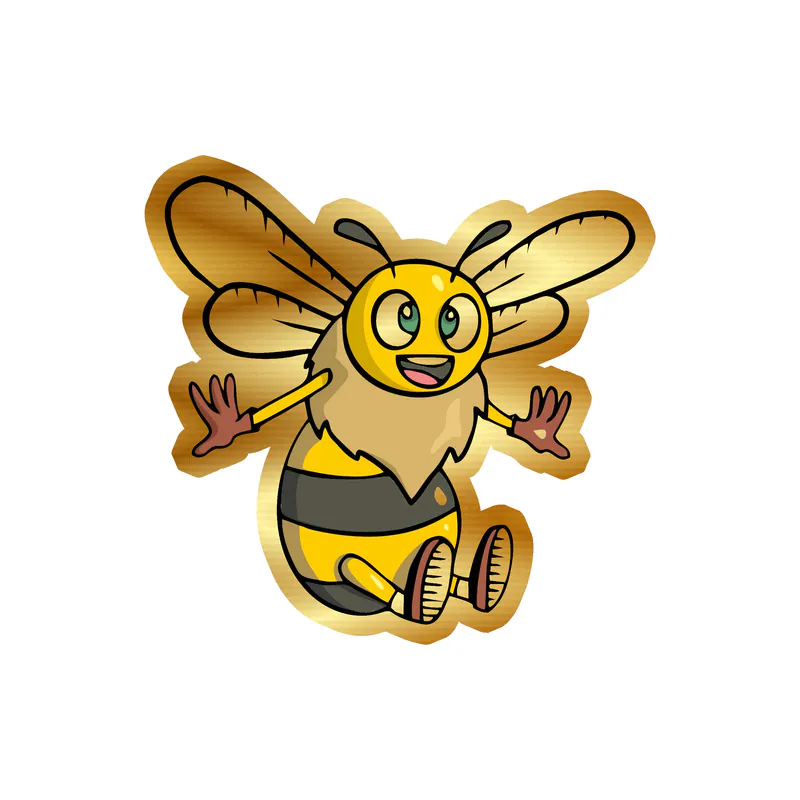 Bumble Bee Gold Chrome Vinyl Decal - Custom Size