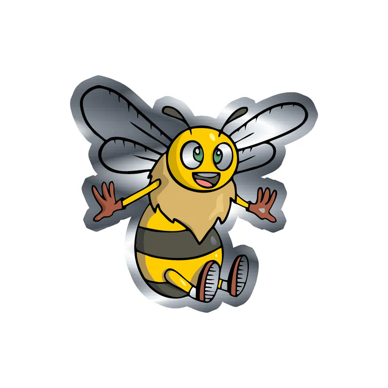 Bumble Bee Silver Chrome Vinyl Decal - Custom Size