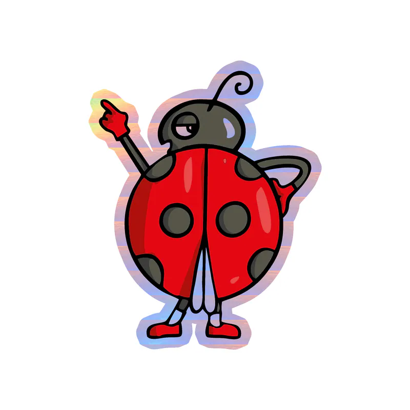 Ladybug Holographic Vinyl Decal - Custom Size