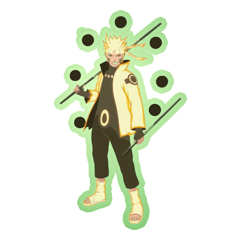 6 Paths Naruto Glow in the Dark Vinyl Decal - Custom Size