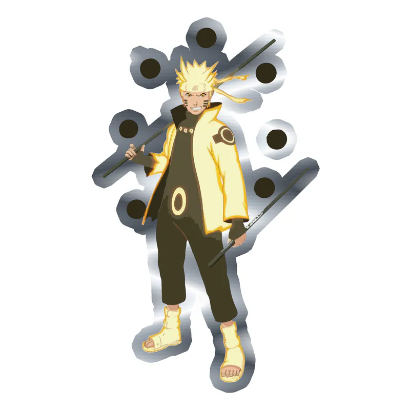 6 Paths Naruto Silver Chrome Vinyl Decal - Custom Size