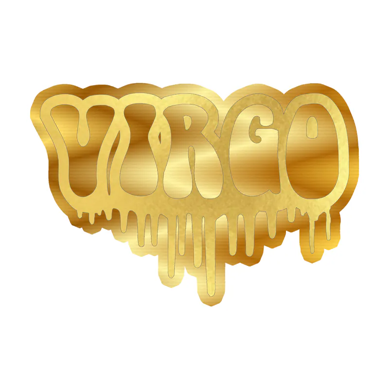 Virgo Drip - Gold Chrome Vinyl Decal - Custom Size