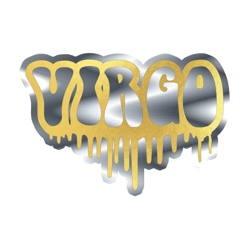Virgo Drip - Silver Chrome Vinyl Decal - Custom Size