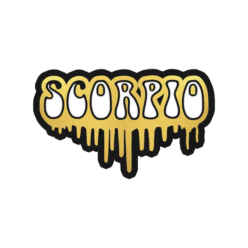 Scorpio Drip - Carbon Fiber Vinyl Decal - Custom Size