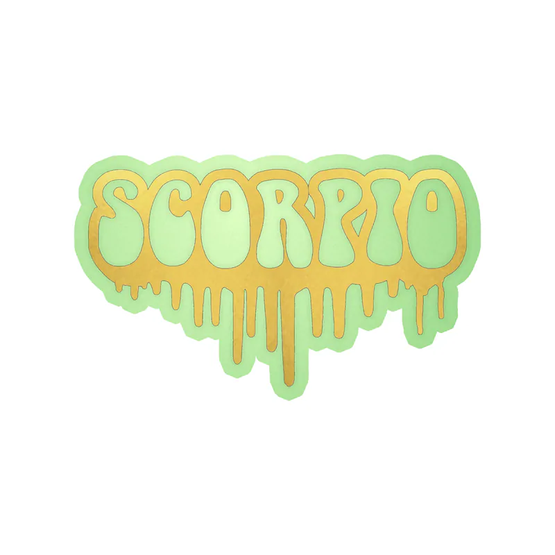 Scorpio Drip - Glow in the Dark Vinyl Decal - Custom Size