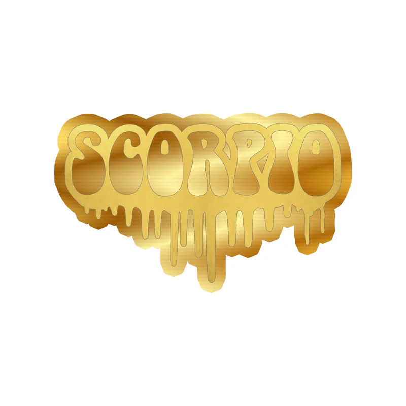 Scorpio Drip - Gold Chrome Vinyl Decal - Custom Size