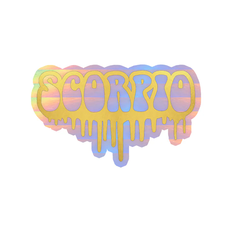 Scorpio Drip - Holographic Vinyl Decal - Custom Size