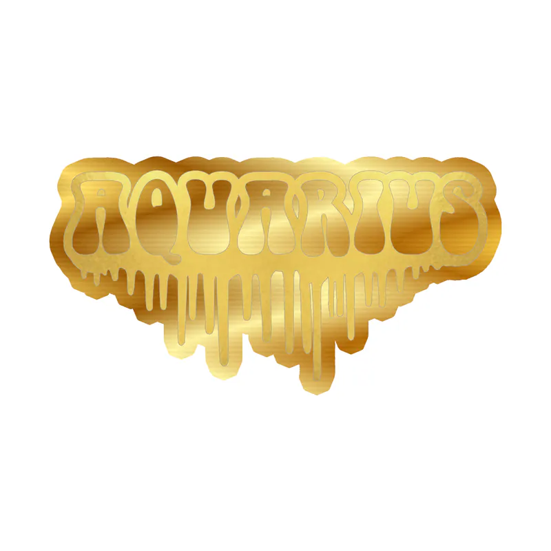 Aquarius Drip - Gold Chrome Vinyl Decal - Custom Size