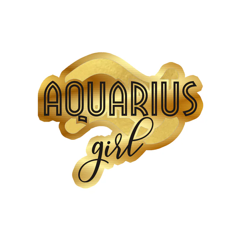 Aquarius Girl - Gold Chrome Vinyl Decal - Custom Size