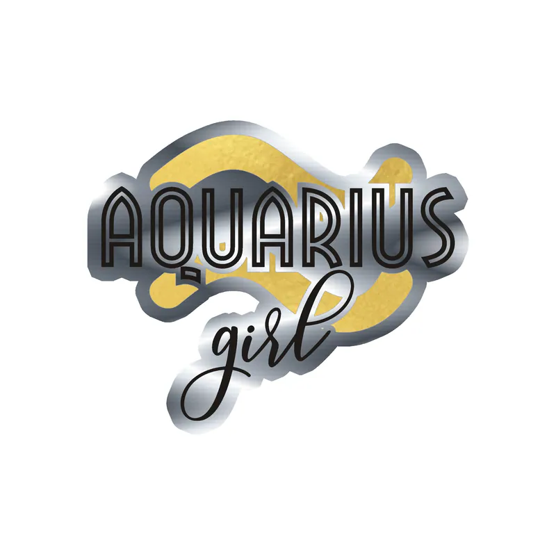 Aquarius Girl - Silver Chrome Vinyl Decal - Custom Size