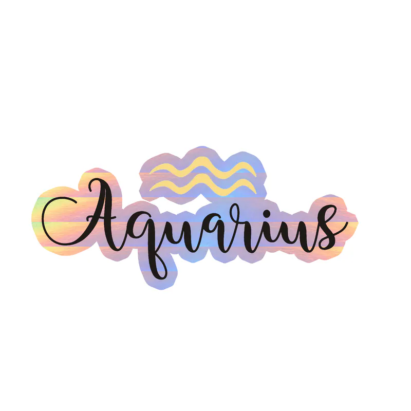 Aquarius - Holographic Vinyl Decal - Custom Size