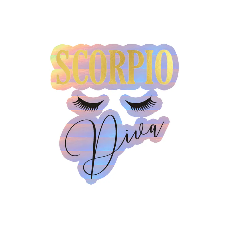 Scorpio Diva - Holographic Vinyl Decal - Custom Size