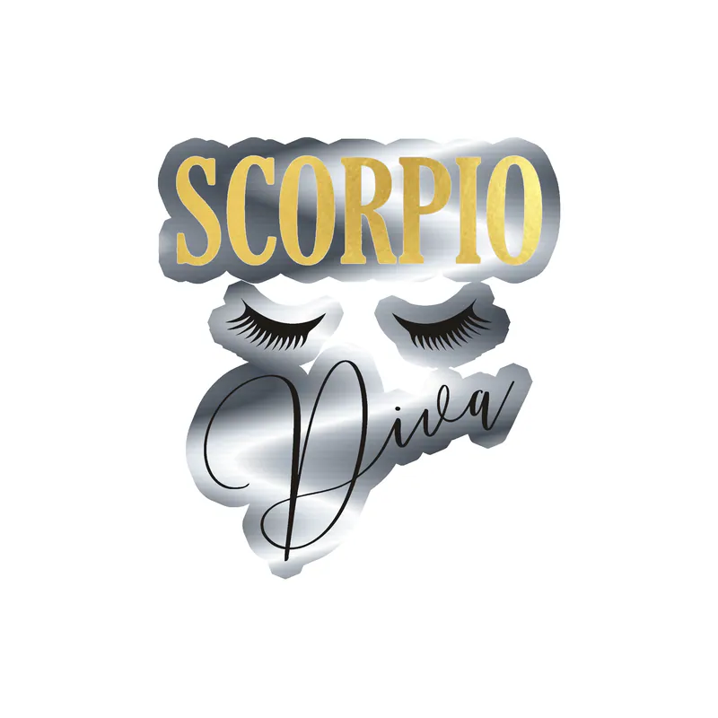 Scorpio Diva - Silver Chrome Vinyl Decal - Custom Size