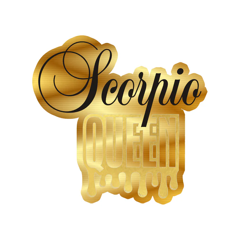 Scorpio Queen - Gold Chrome Vinyl Decal - Custom Size