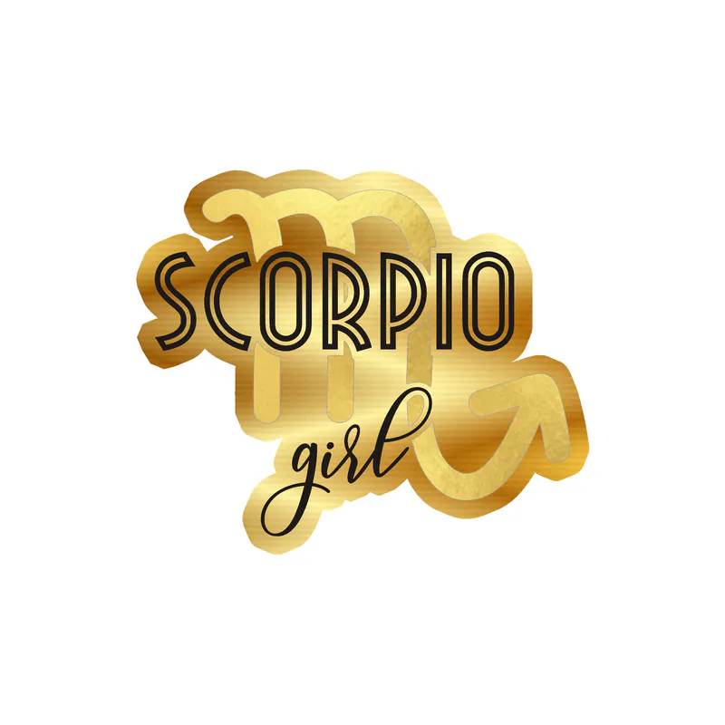 Scorpio Girl - Gold Chrome Vinyl Decal - Custom Size