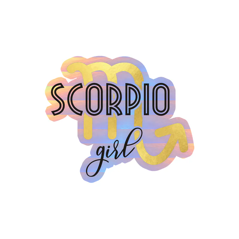 Scorpio Girl - Holographic Vinyl Decal - Custom Size