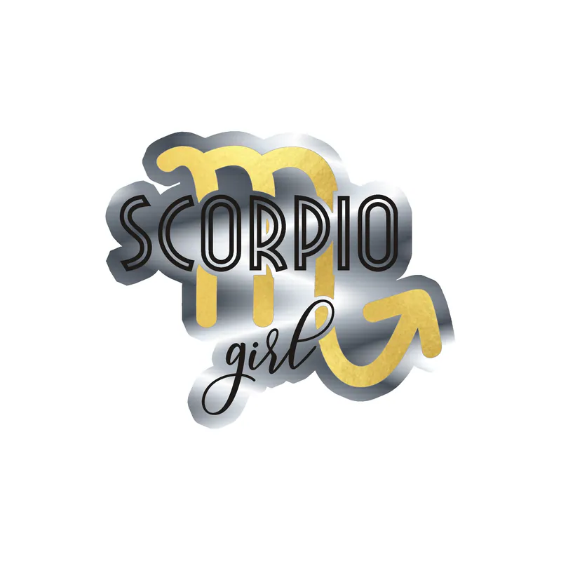 Scorpio Girl - Silver Chrome Vinyl Decal - Custom Size