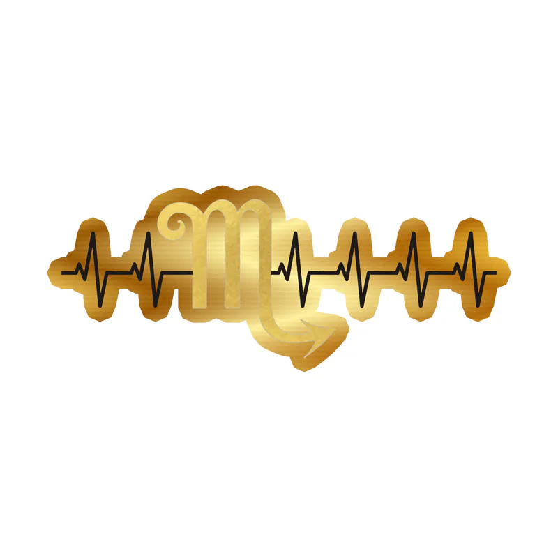 Scorpio Heartbeat - Gold Chrome Vinyl Decal - Custom Size