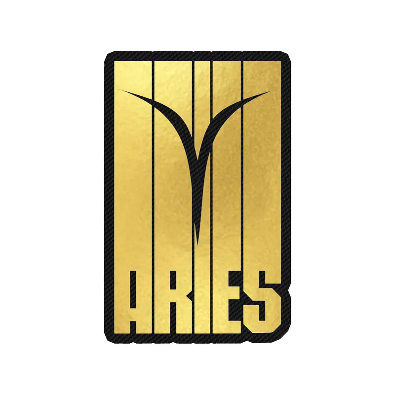 Gold Aries - Carbon Fiber Vinyl Decal - Custom Size