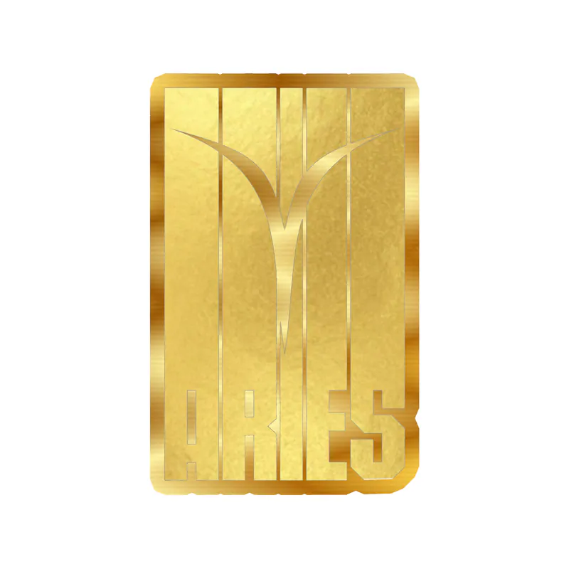 Gold Aries - Gold Chrome Vinyl Decal - Custom Size