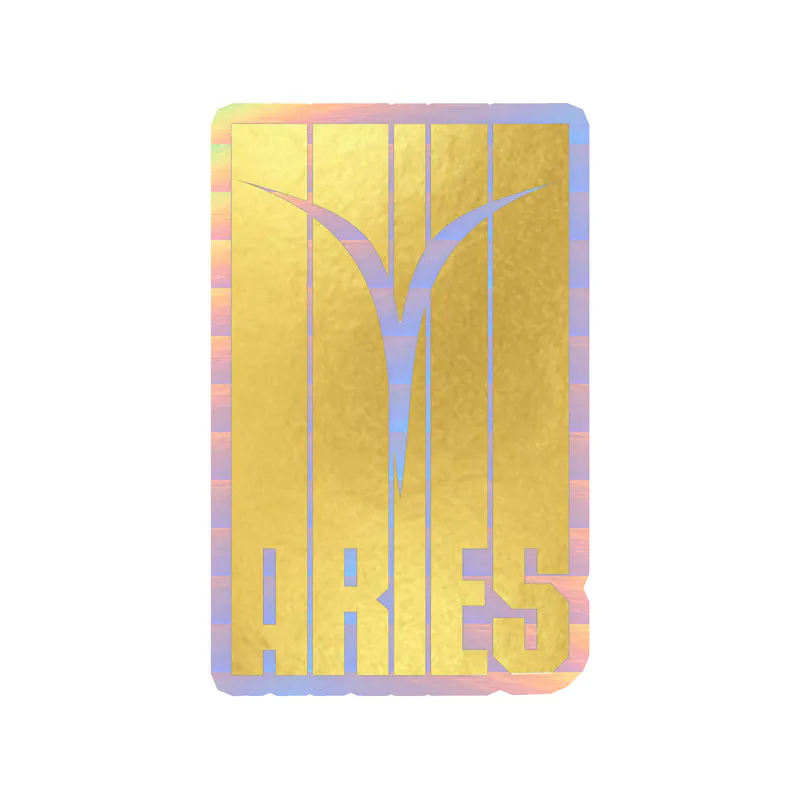 Gold Aries - Holographic Vinyl Decal - Custom Size