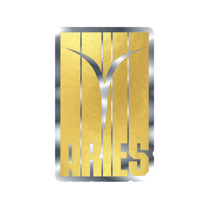 Gold Aries - Silver Chrome Vinyl Decal - Custom Size