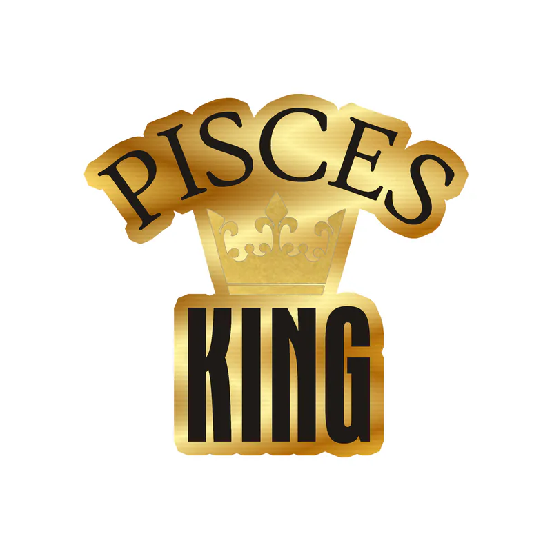 Pisces King - Gold Chrome Vinyl Decal - Custom Size
