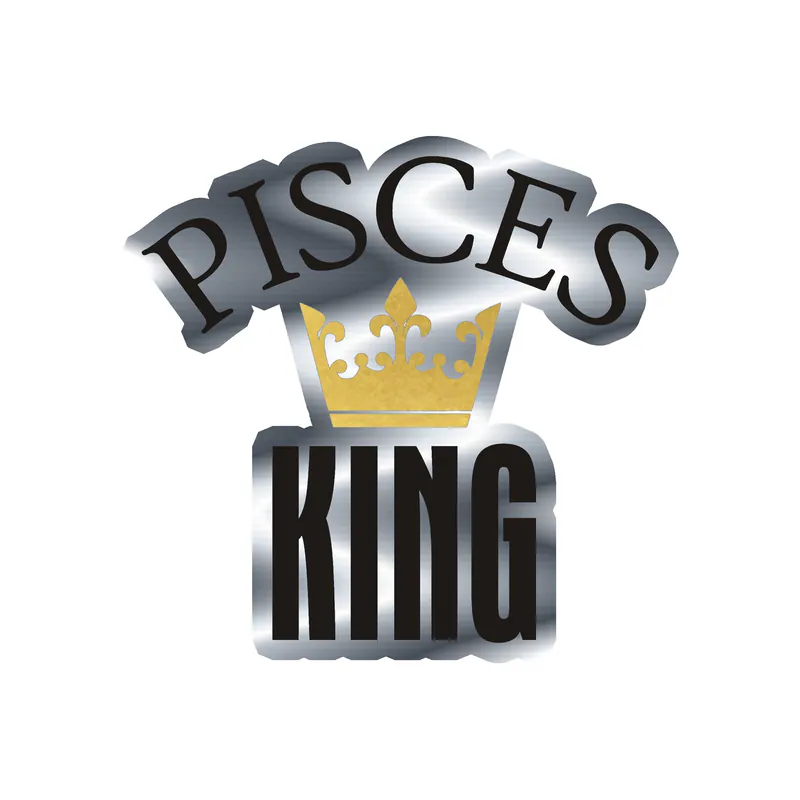 Pisces King - Silver Chrome Vinyl Decal - Custom Size